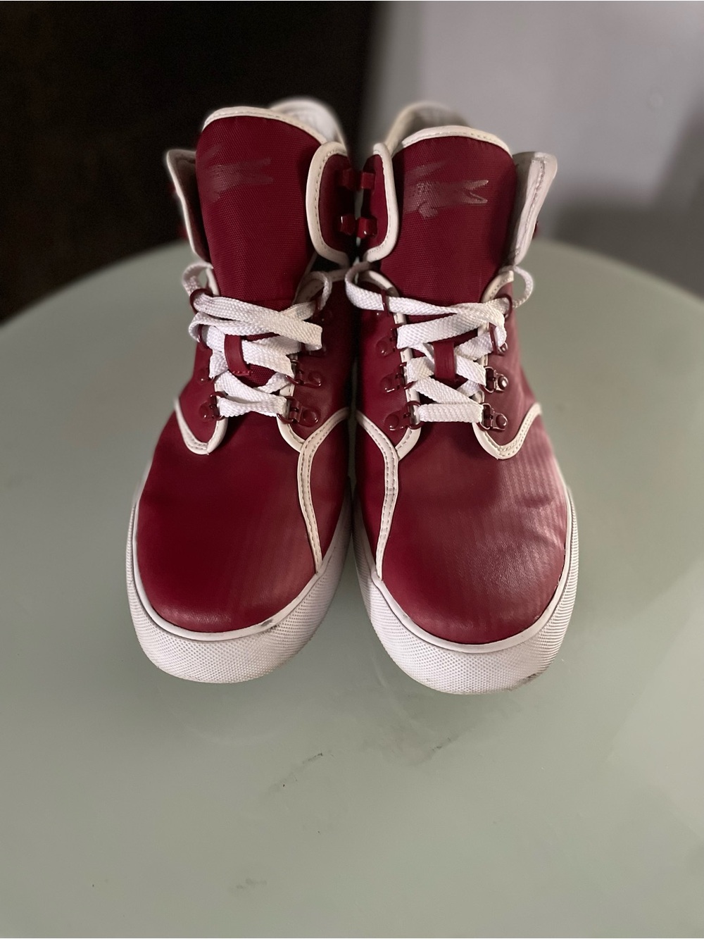 Lacoste Men's Red and White  high top Athletic Sneakers